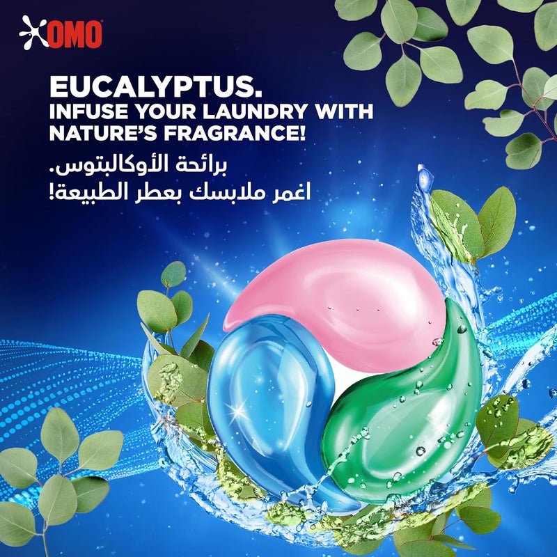 OMO Active 3in1 Laundry Capsules - Eucalyptus Freshness - Image 4